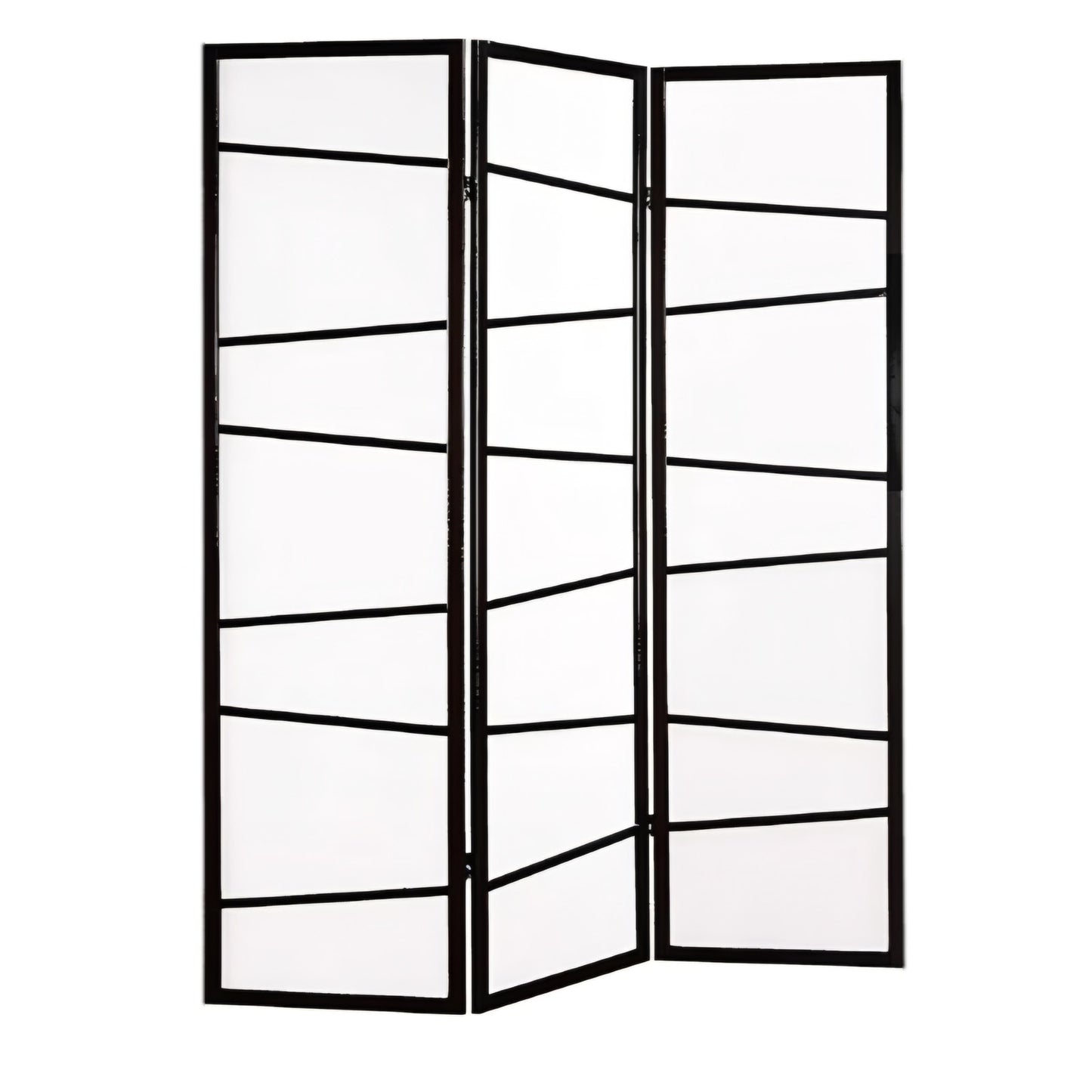 Roundhill Furniture 3-Panel Screen Room Divider, Black