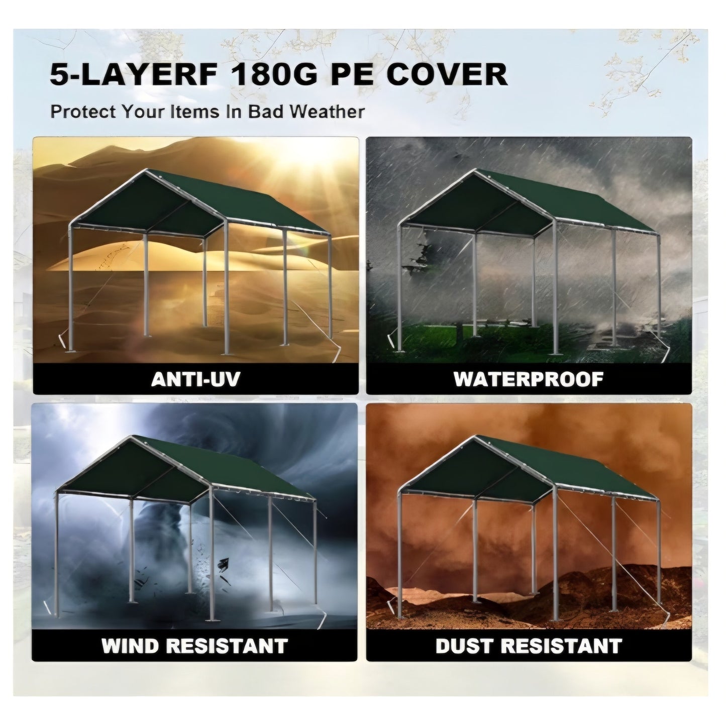 Carport, 12x20ft Heavy Duty Portable Garage, Car Port with Storage Shed, Car Canopy Car Tent with