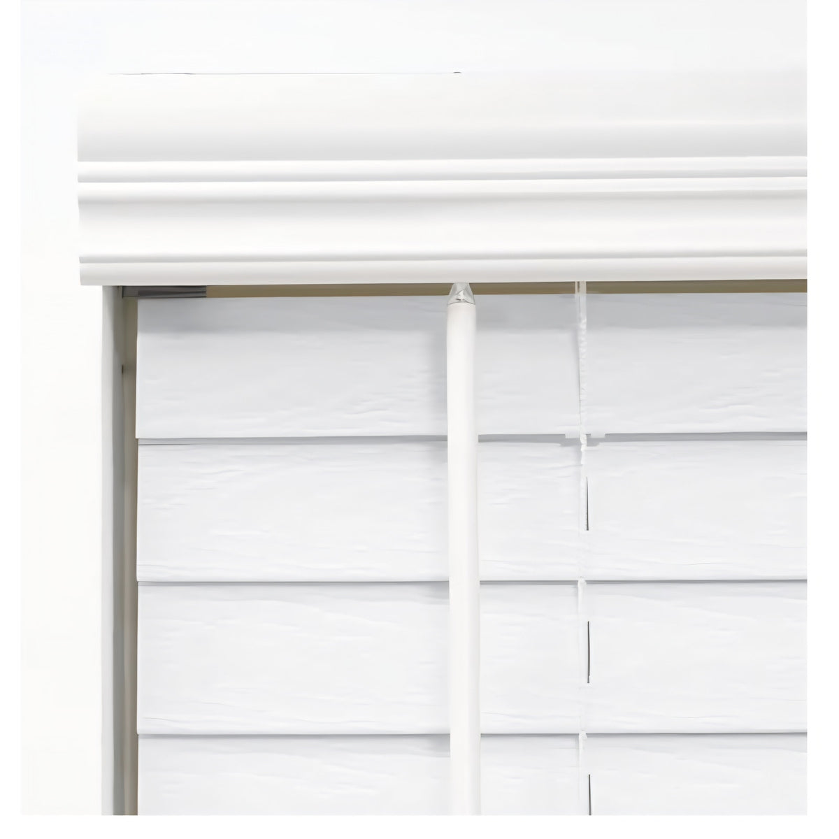 DEZ FURNISHINGS Cordless 2" Signature Faux Wood Blind, 56.5" W x 60" H, Embossed White