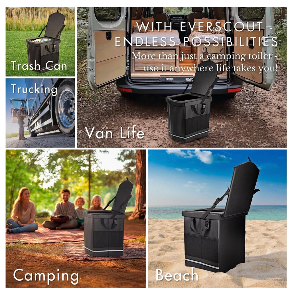XL Portable Toilet for Adults - Extra Strong, Compact Portable Toilet