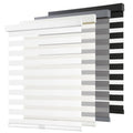 AOSKY Cordless Zebra Blinds for Indoor Windows, 71" W x 72" H, White