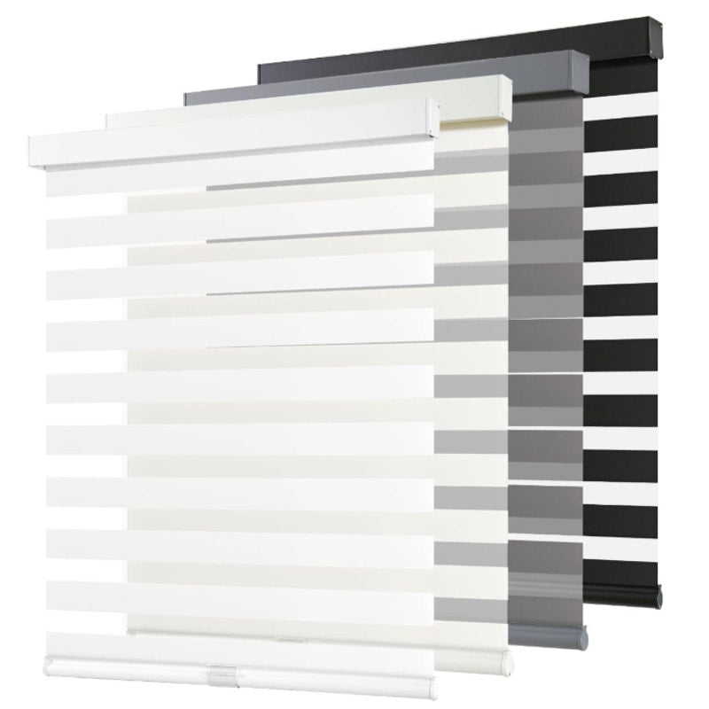 AOSKY Cordless Zebra Blinds for Indoor Windows, 71" W x 72" H, White