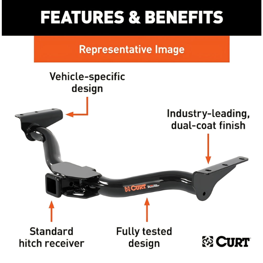 CURT 14017 Class 4 Trailer Hitch, 2-Inch Receiver, Fits Select Ford F-150