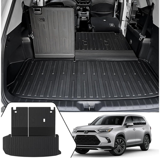 Cargo Mat with Backrest Mat 2-in-1 for 2024 2025 Toyota Grand Highlander Car Mat Accessories,