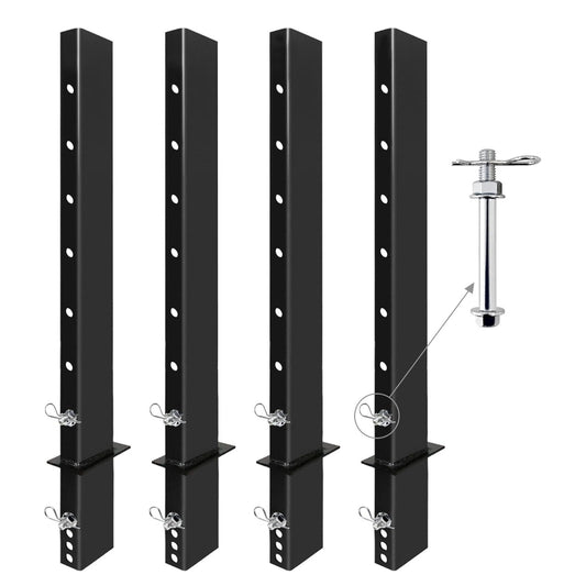 4Pack 54" C Channel Pipe Stake for Flatbed Trailer Hauler Adjustable Bolt-On Anti-Loss, 54 inch