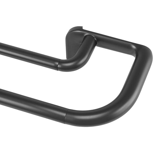 Umbra Twilight Double Curtain Rod Set –Wrap Around Design is Ideal for Blackout, 66-144 Inch, Black