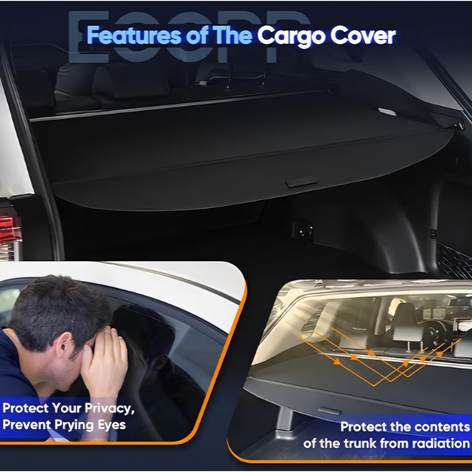 ECCPP Retractable Cargo Cover Fit 2021-2023 for Hyundai for Santa Fe 1.6L Trunk Privacy Screen