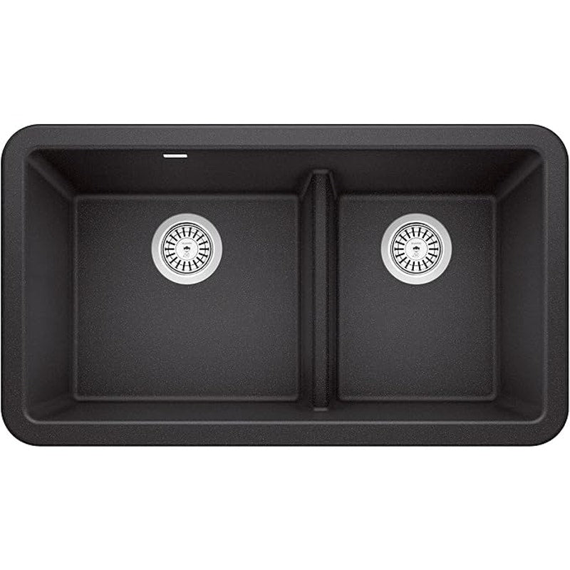 BLANCO, Anthracite 402322 IKON SILGRANIT 60/40 Double Bowl Apron-Front Kitchen Sink, 33" X 19"