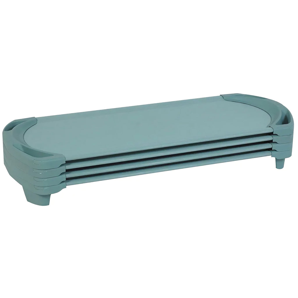 Children’s Factory SpaceLine Cot, Teal Green (Set of 4) – Standard Size 55” by 22” by 5” Standard