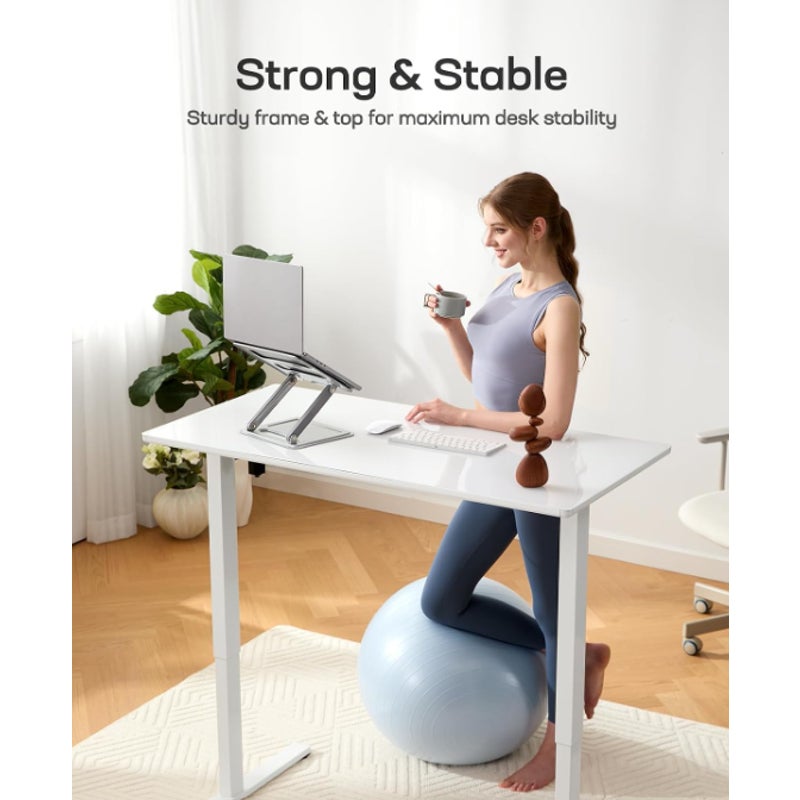 Marsail Glass Standing Desk with Drawer 37 x 22 Inches Stand up Desk Standing Desk