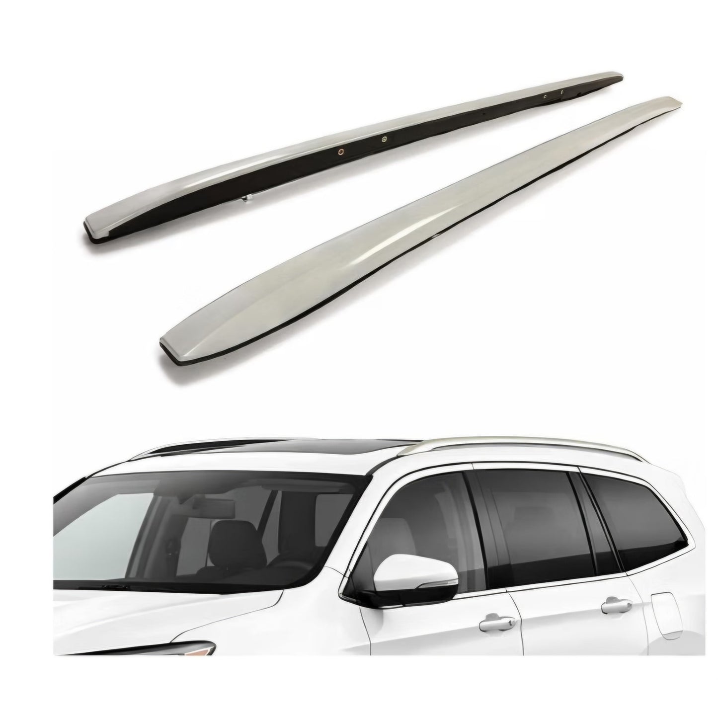 Roof Rack Side Rail Compatible with 2016-2022 Honda Pilot Silvery