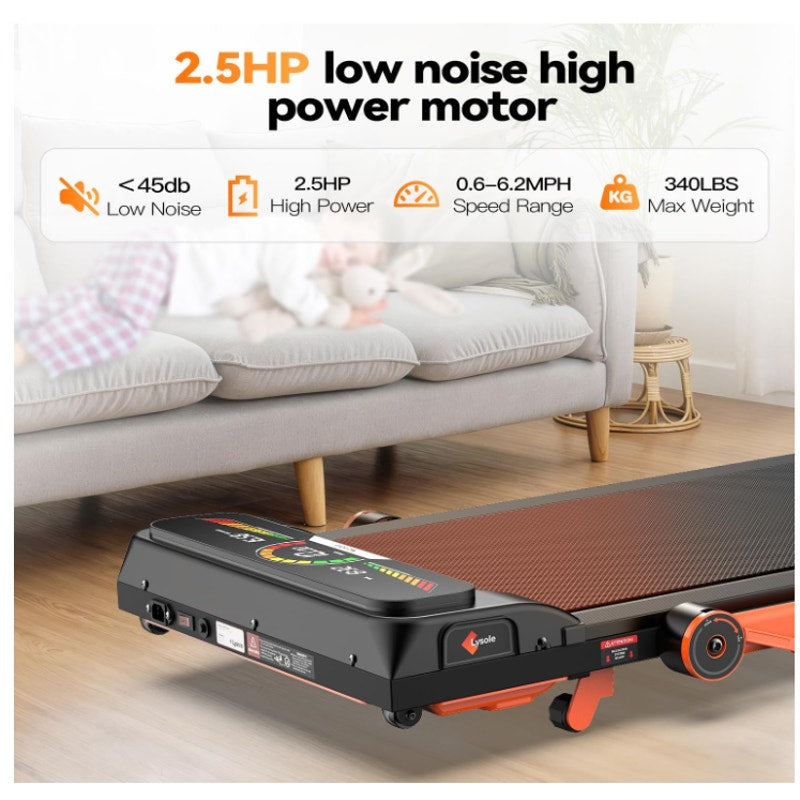 Lysole Folding Walking Pad Treadmill with Vibration&Incline,4-in-1 Under Desk
