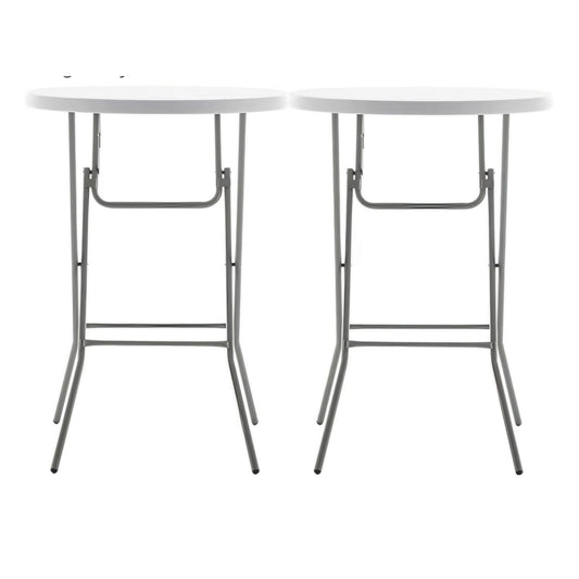 32" Round 43" Bar Height White Granite Plastic Folding Table Portable Commercial Table Banquet