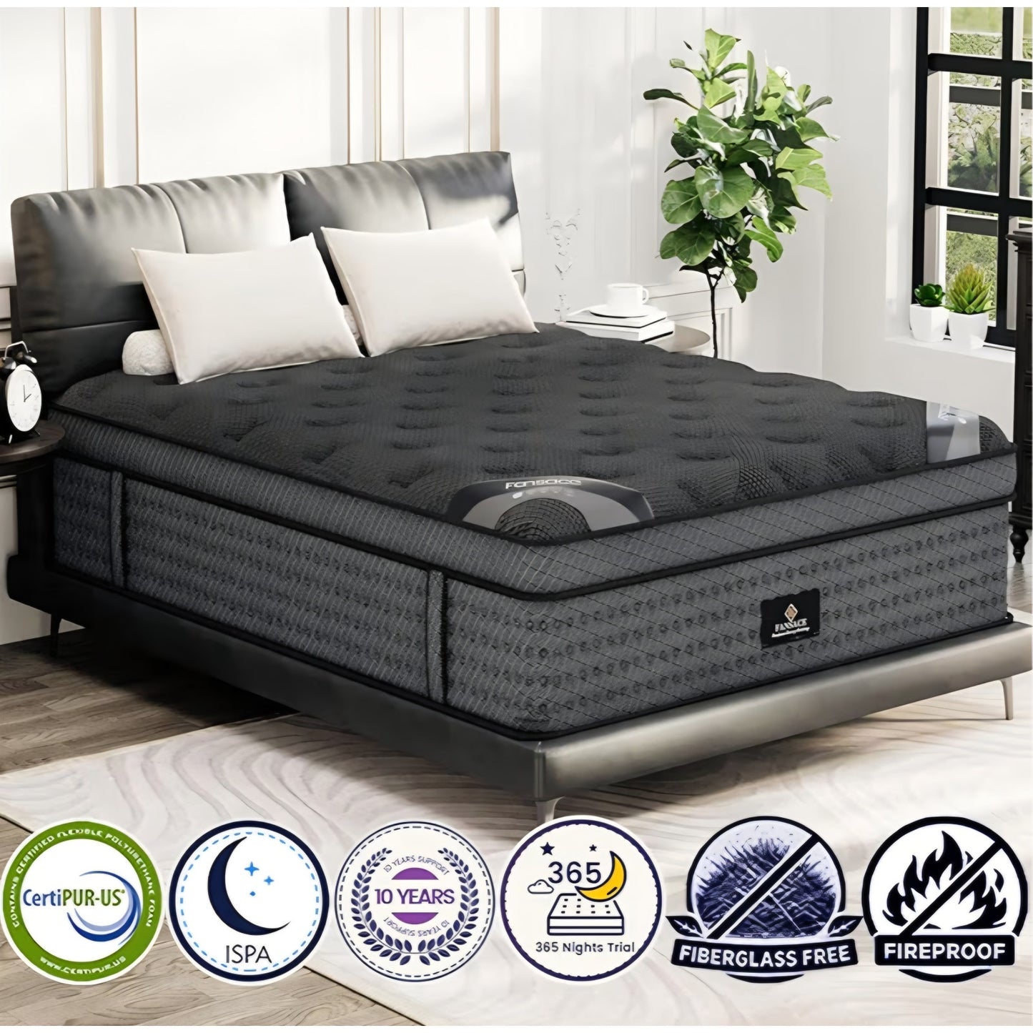 King Size Mattress (High-End Upgraded) Hotel-Level Luxury 16 Inch Hybrid King Mattress In A Box