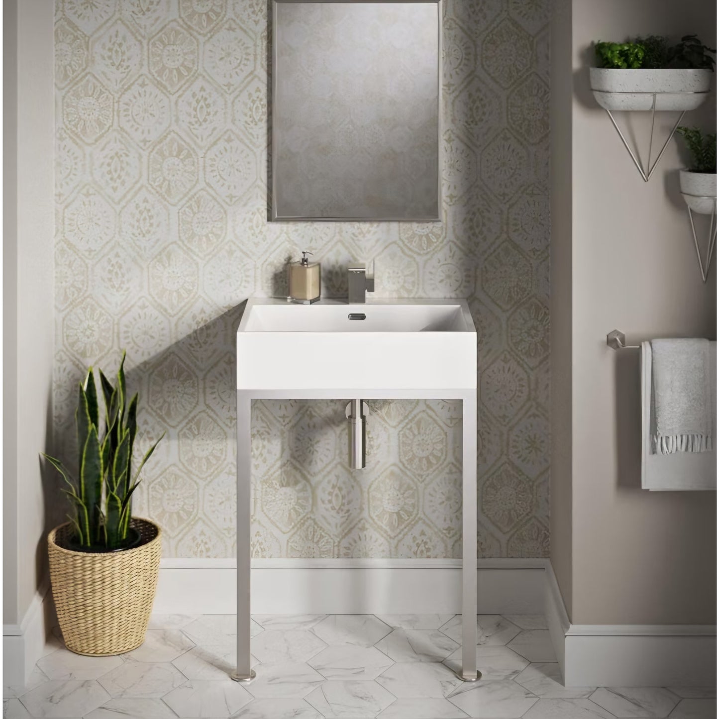 Concorde 24" Rectangle Console Sink with Brushed Gold Legs