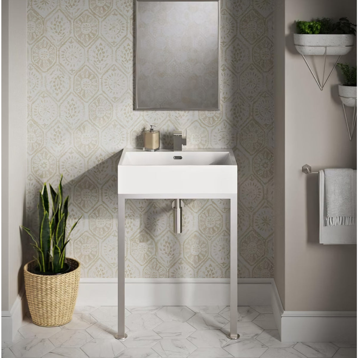 Concorde 24" Rectangle Console Sink with Brushed Gold Legs