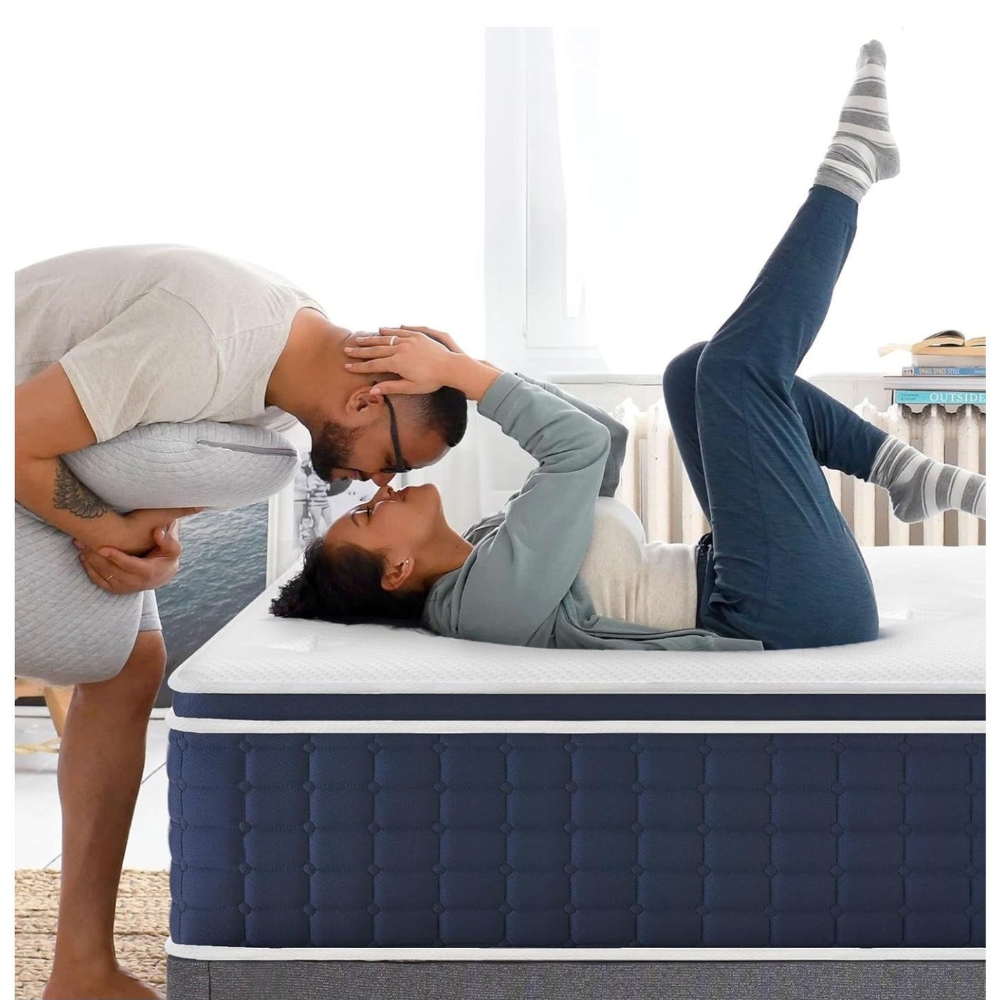 Coolvie Full Size Mattress 14 Inch, Hybrid Soft Medium Plush Mattress with Gel Memory Foam