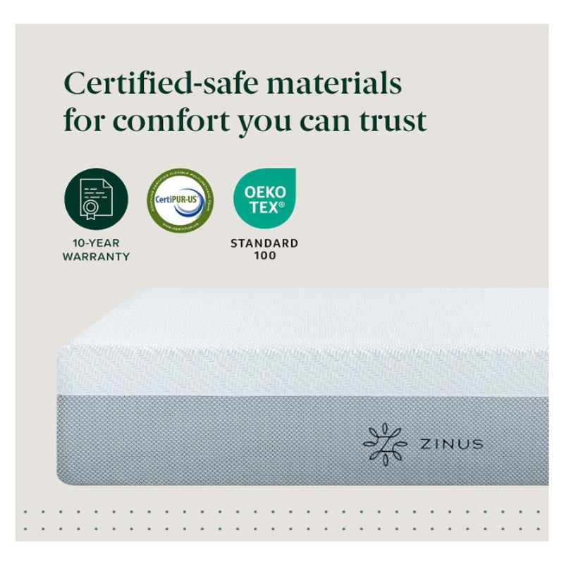 Zinus 12 Inch Queen Quadcool Memory Foam Mattress,