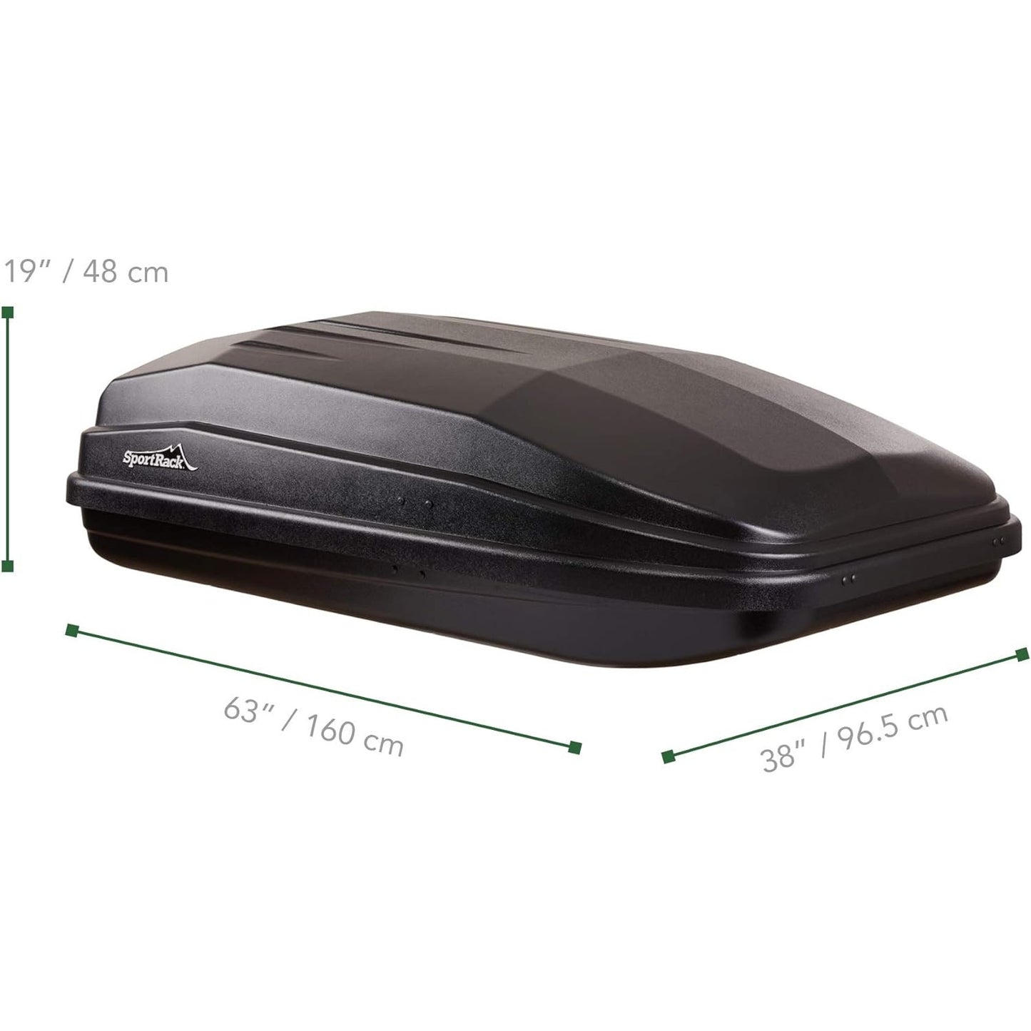 SportRack Vista XL Rear Opening Cargo Box, Black, 63"L x 38"W x 19"H, Water Resistant, Plastic