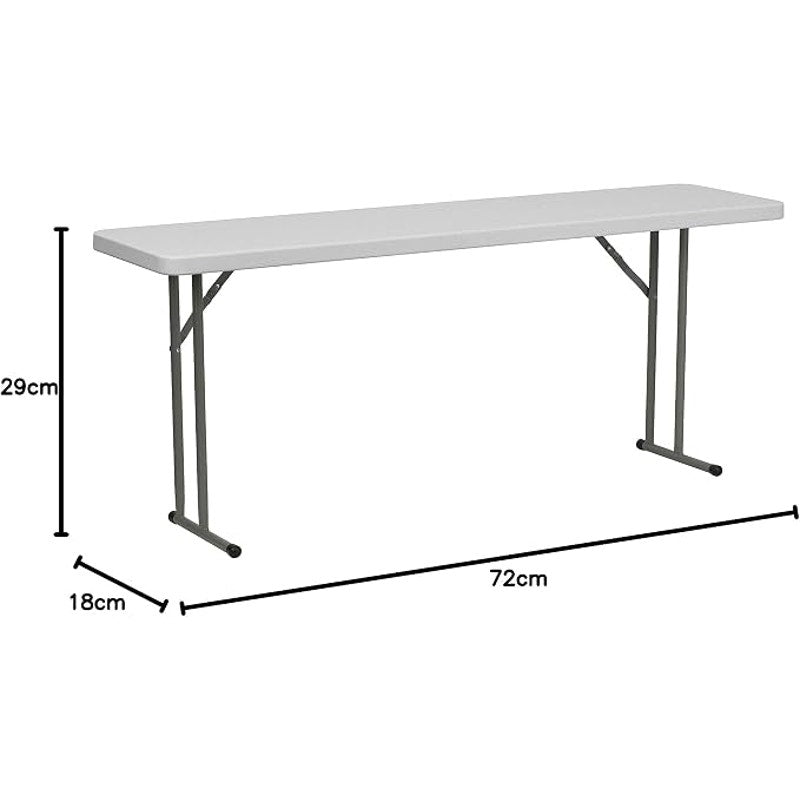 Flash Furniture Elon, Rectangular Folding Training Table, 220-lb, White. 18"Wx72"L