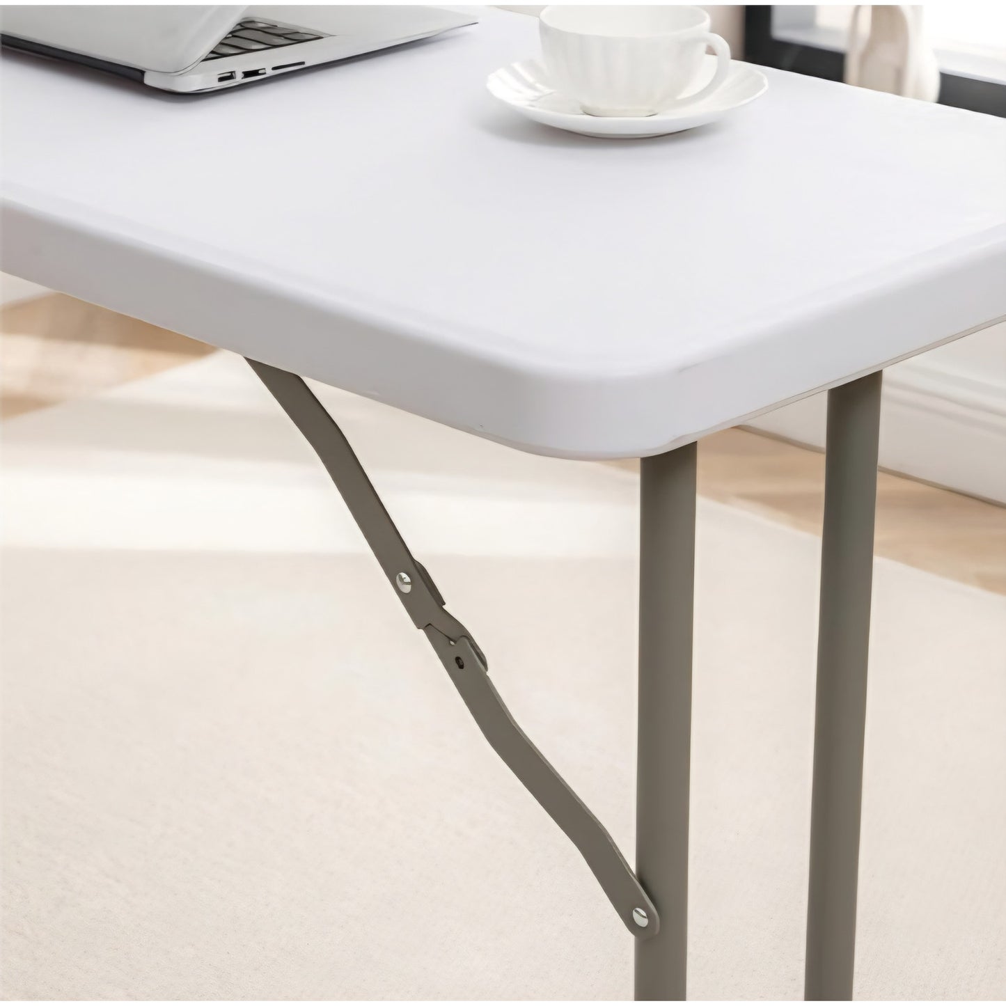 5-Foot Narrow Plastic Folding Training Table, 60” x 18” Portable  Seminar Table, 29” Height,