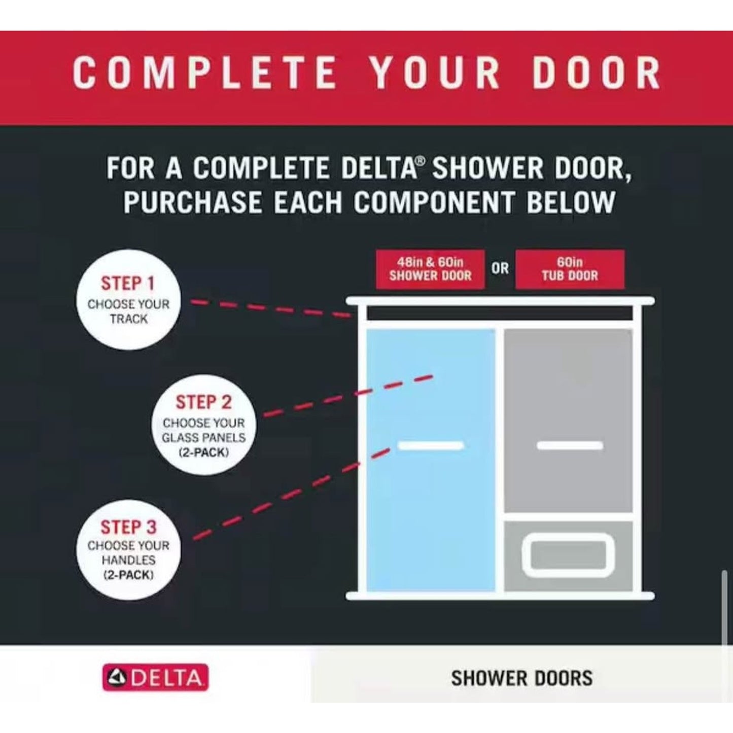 Delta 29-3/4 in. x 67-3/4 in. x 1/4 in. (6 mm) Frameless Sliding Shower Door Glass Panels in Rain (F