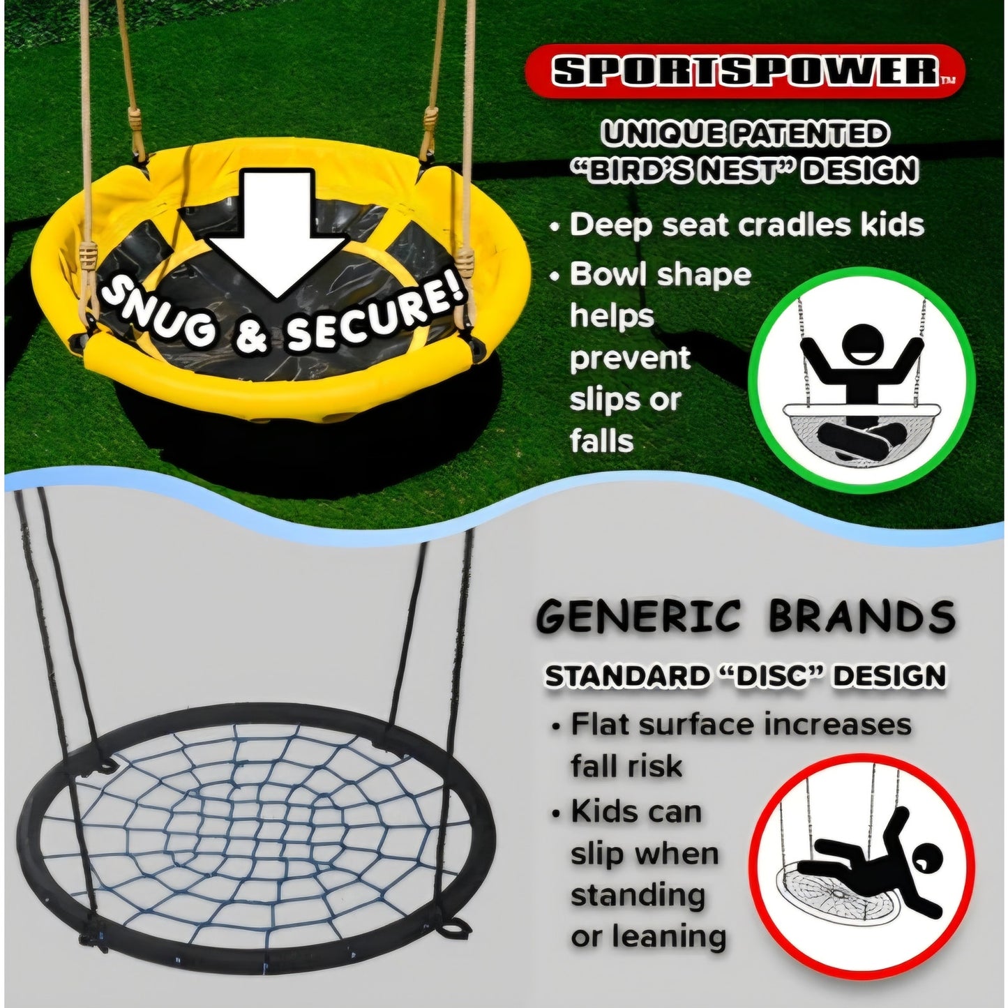 Sportspower Amelia Galaxy Cedar Wooden Swing Set for Night Play with 2 LED Swings