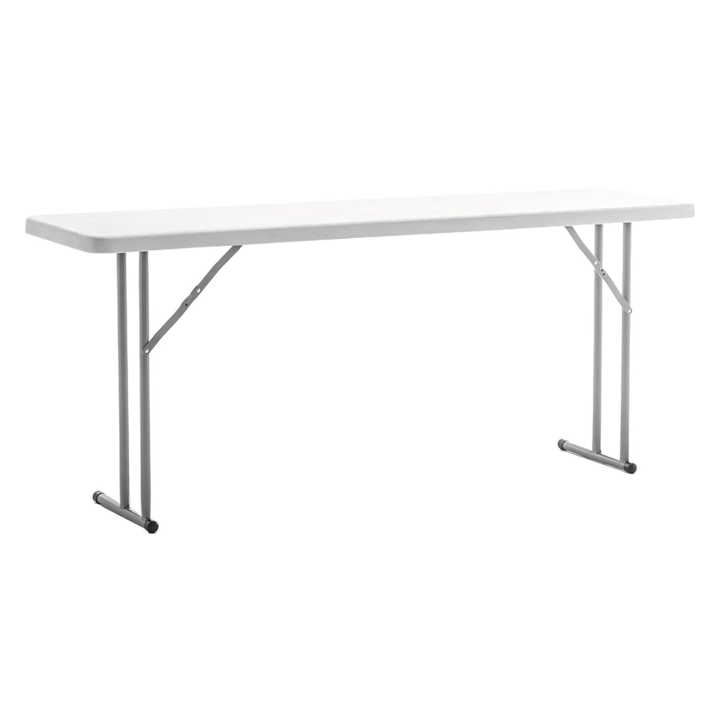 5-Foot Narrow Plastic Folding Training Table, 60” x 18” Portable  Seminar Table, 29” Height,