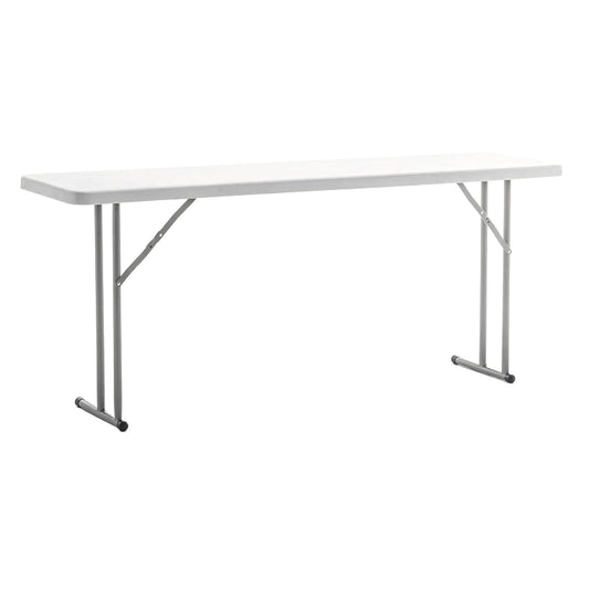 5-Foot Narrow Plastic Folding Training Table, 60” x 18” Portable  Seminar Table, 29” Height,