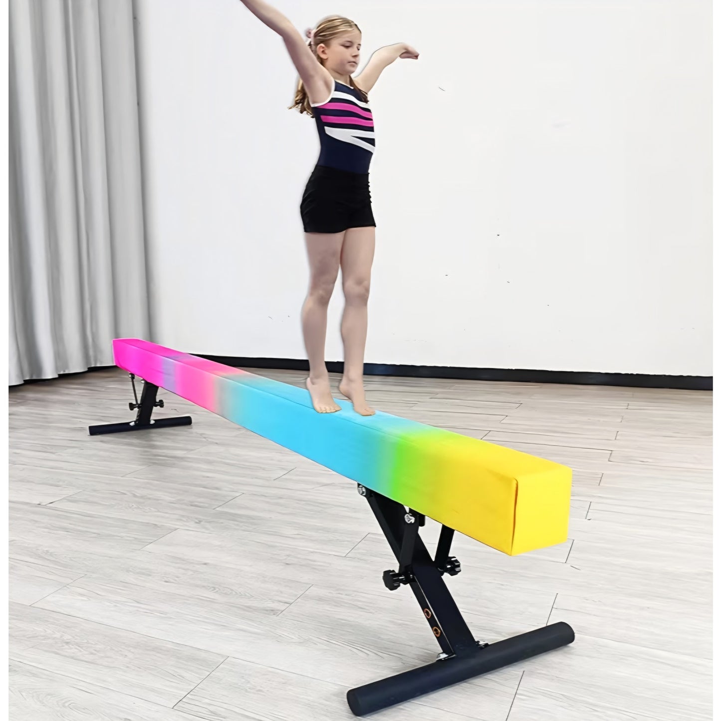 8FT Gymnastics Beam - high and Low Floor Beam for All Gymnastic Levels