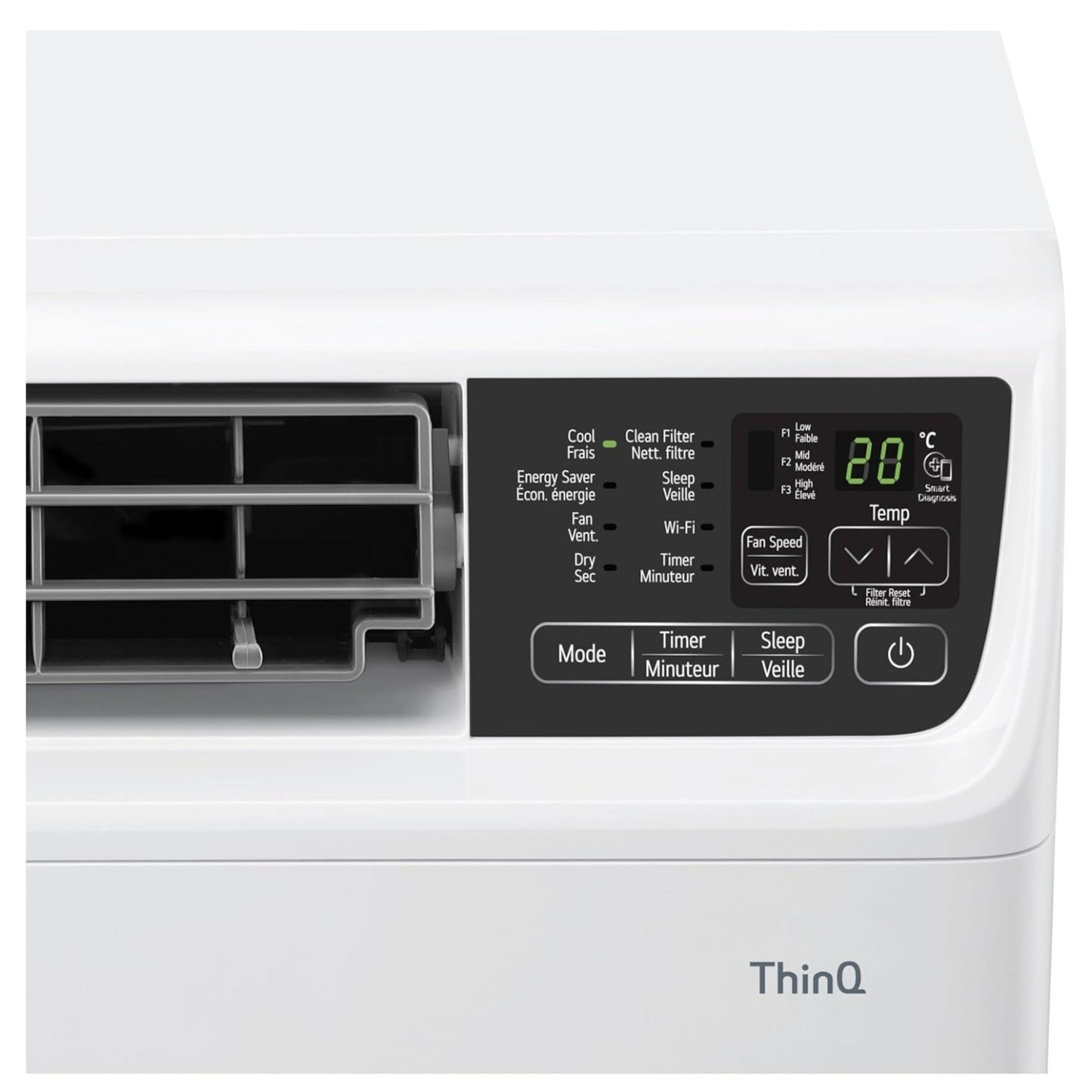 LG 14,000 BTU DUAL Inverter Smart Window Air Conditioner, 115V, Cools 700 Sq. Ft. for Bedroom,