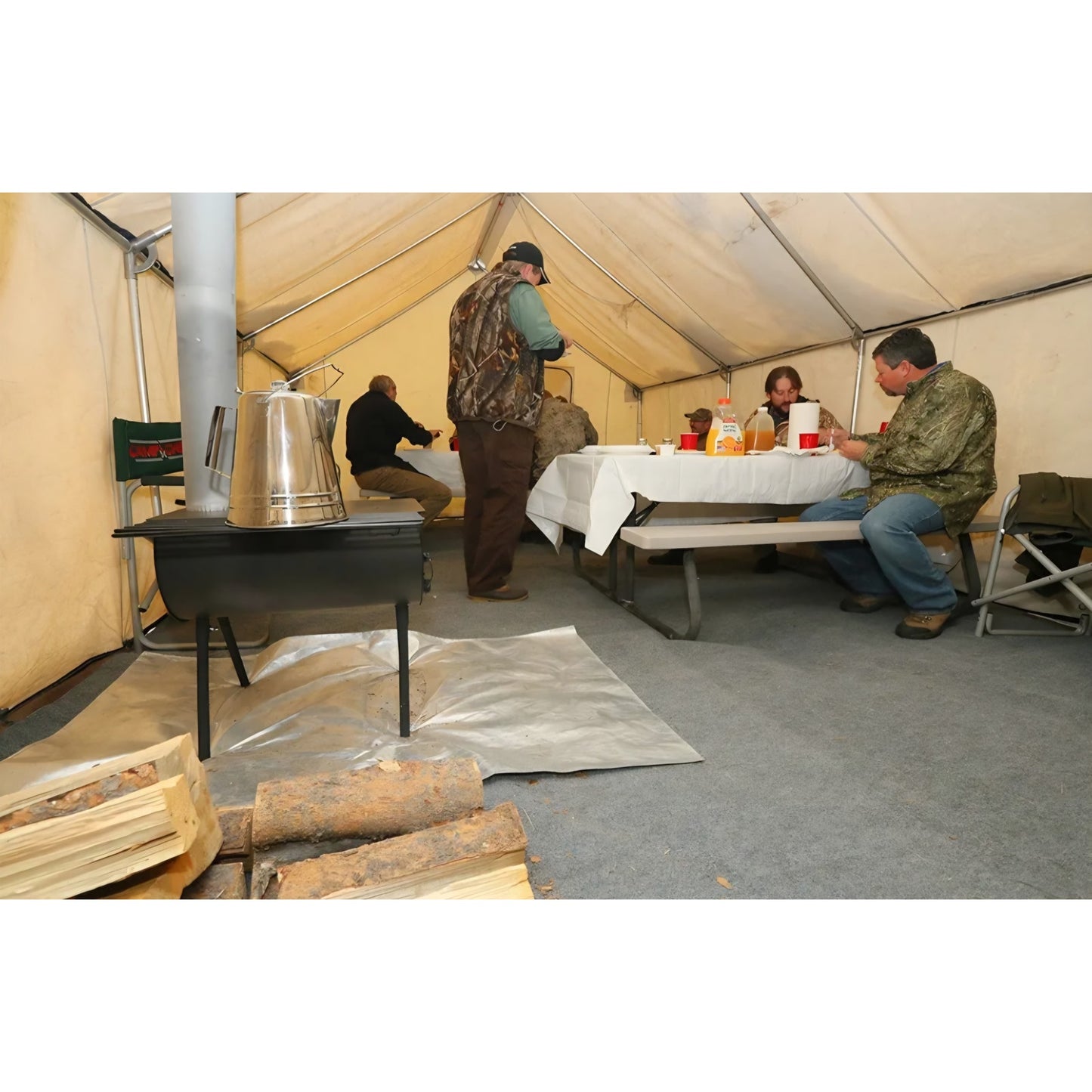 Camp Chef Alpine CS14 Heavy Duty Cylinder Tent Cabin Stove with damper and side shelves
