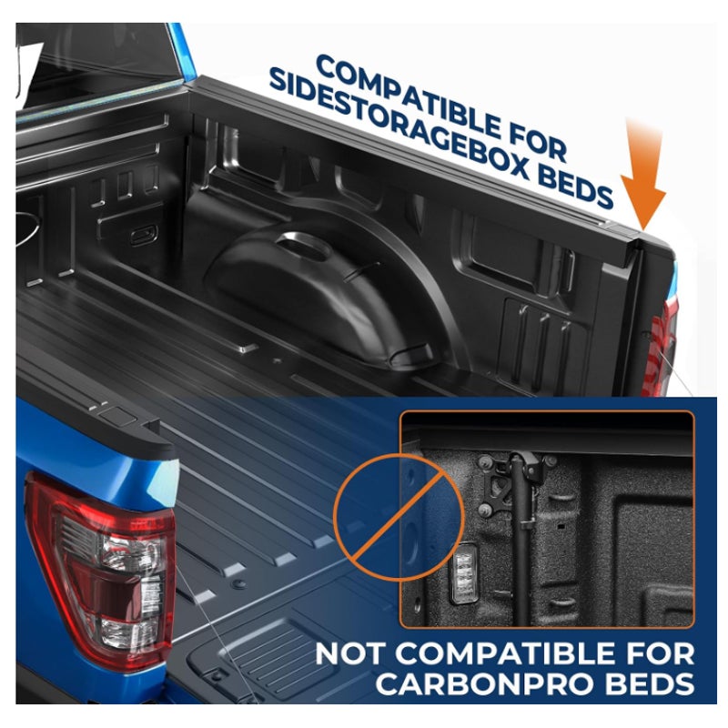 5.7FT Hard Tri-Fold Truck Bed Tonneau Cover Compatible for 2009-2026 Dodge Ram 1500