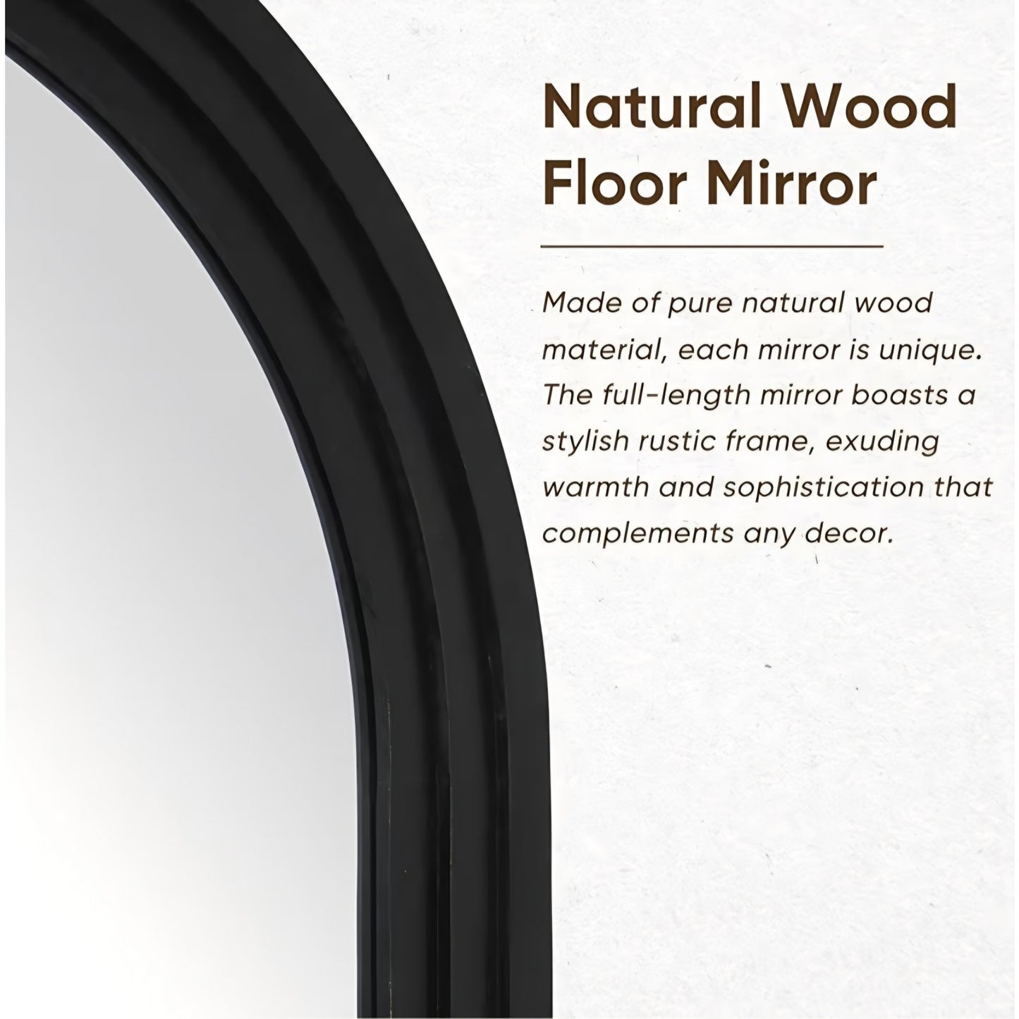 Full Length Mirror, 76"x33" Wooden Mirror Full Length with Stand Wood Floor Mirror