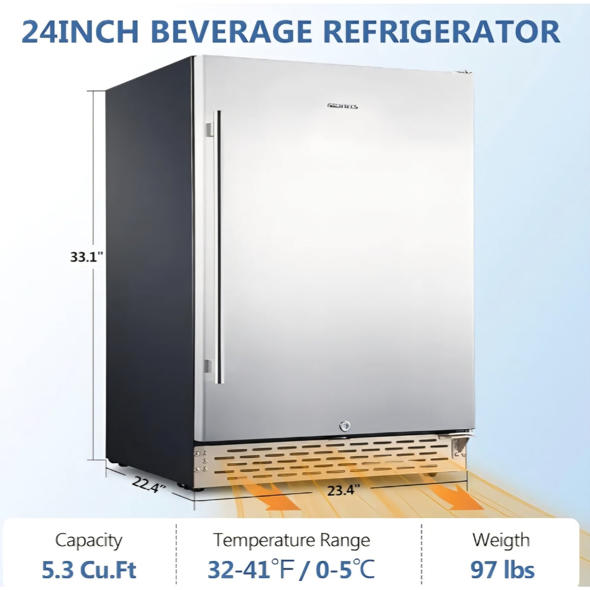 Indoor/Outdoor Beverage Refrigerator 175 Cans Built-in/Freestanding