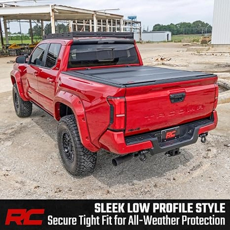 Tri-Fold Flip Up Tonneau Cover, Toyota Tacoma (2024-2026) Fits 5' Bed w/Utility Rail System