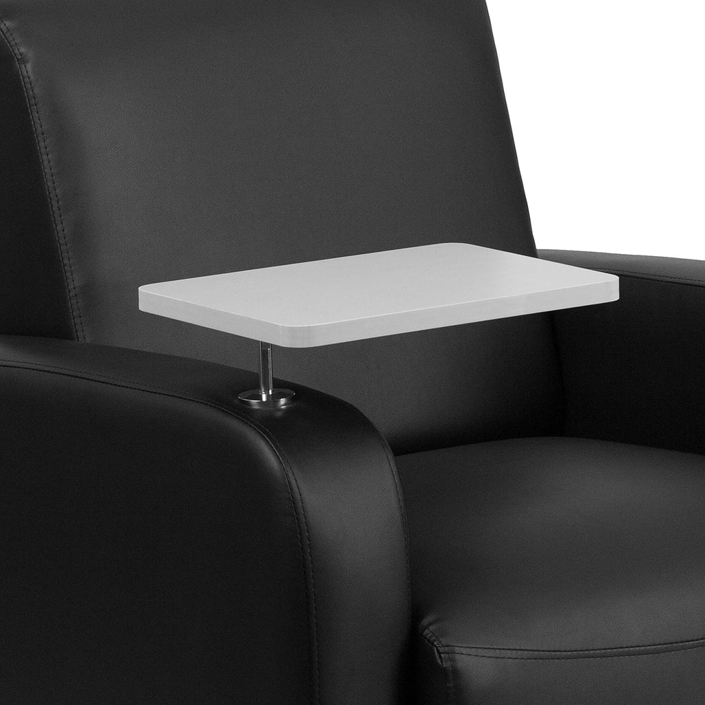 Flash Furniture George LeatherSoft Guest Chair with Tablet Arm & Cup Holder, Black, 27"Dx31"Wx35"H