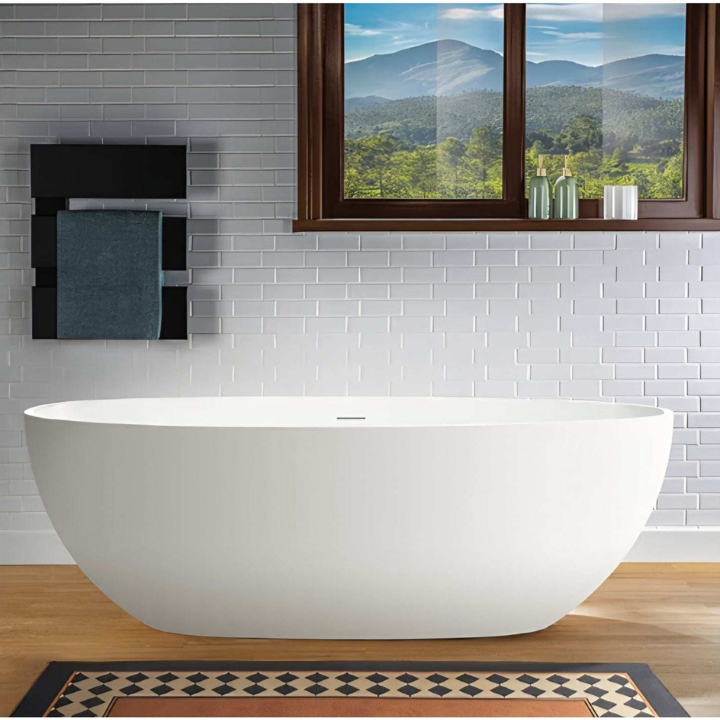 Bathtub Luxury Contemporary Solid Surface Freestanding 67 in. x 30.75 in Stone Resin Matte White