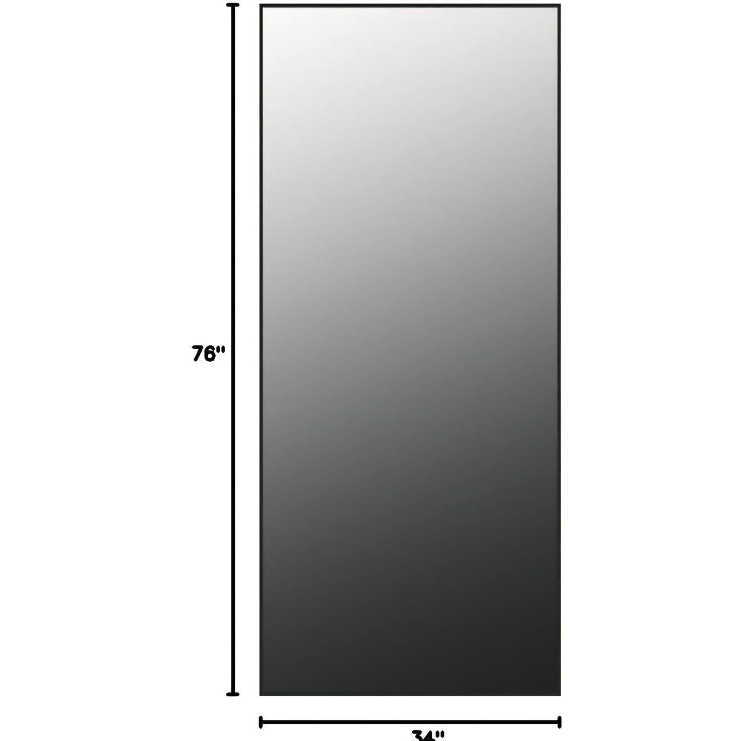 GLSLAND 76"x34" Full Length Mirror Extra Large Hanging or Leaning Rectangle Mirror Aluminum Alloy