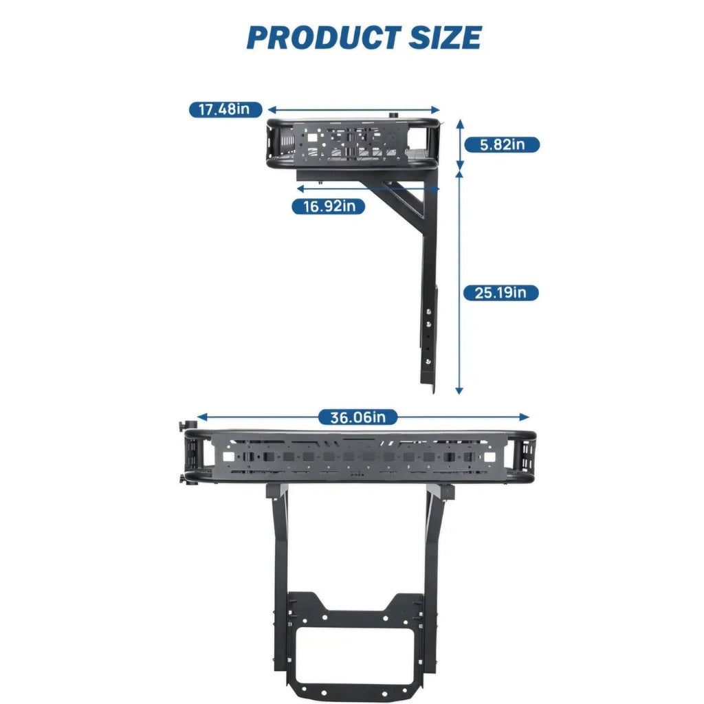 JOYTUTUS Rear Cargo Basket on OE Tailgate for 2018-2026 Wrangler JL & JLU | Heavy Duty 440LBS