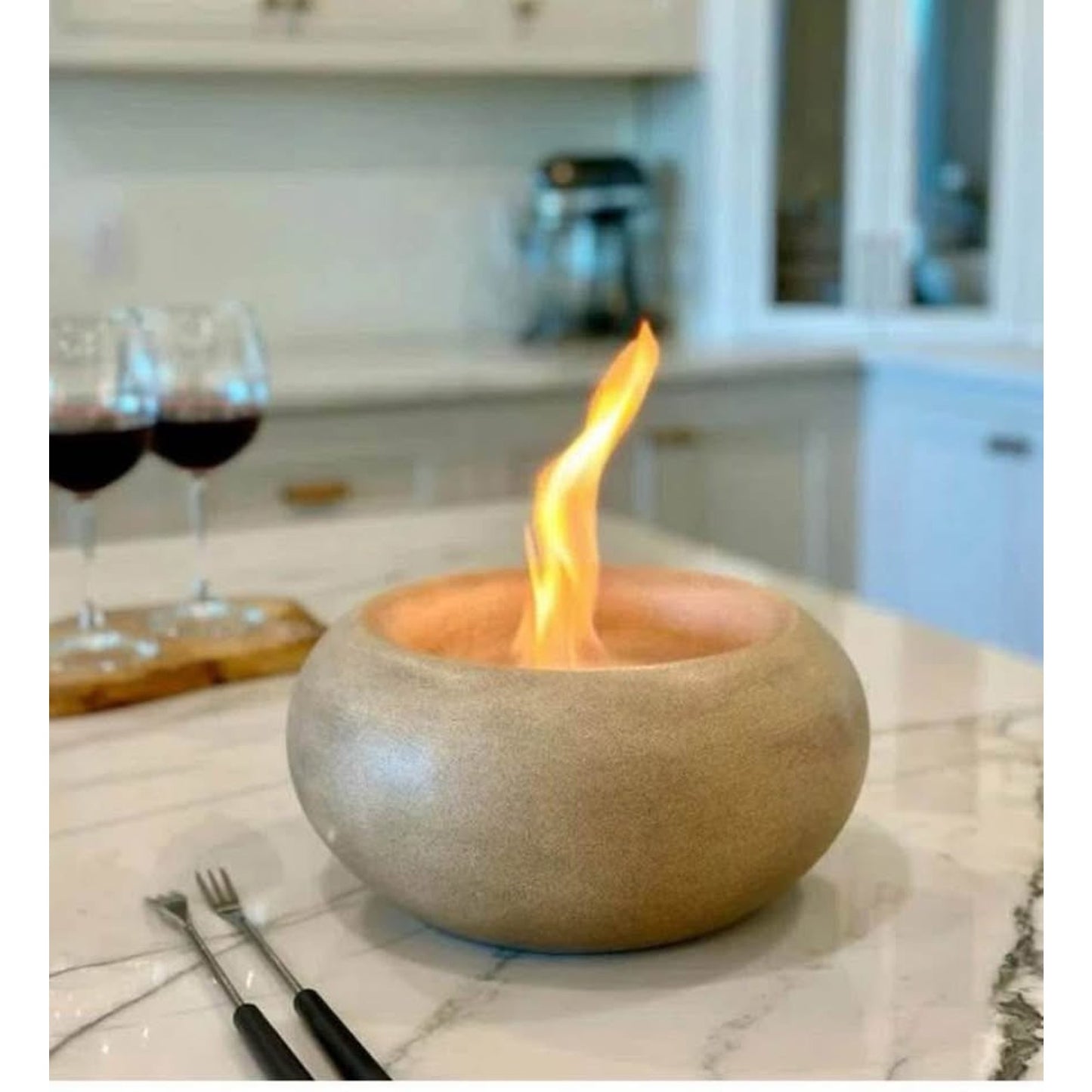 $40 obo XL Portable Table Top Fire Pit - Durable, Concrete Indoor Fire Pit Tabletop, Smokeless Mini