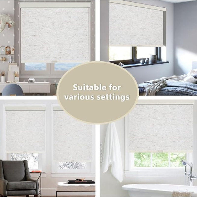 SUNOFF Cordless Blackout Roller Shades Blinds for Windows,60"W x 72"H,Linen