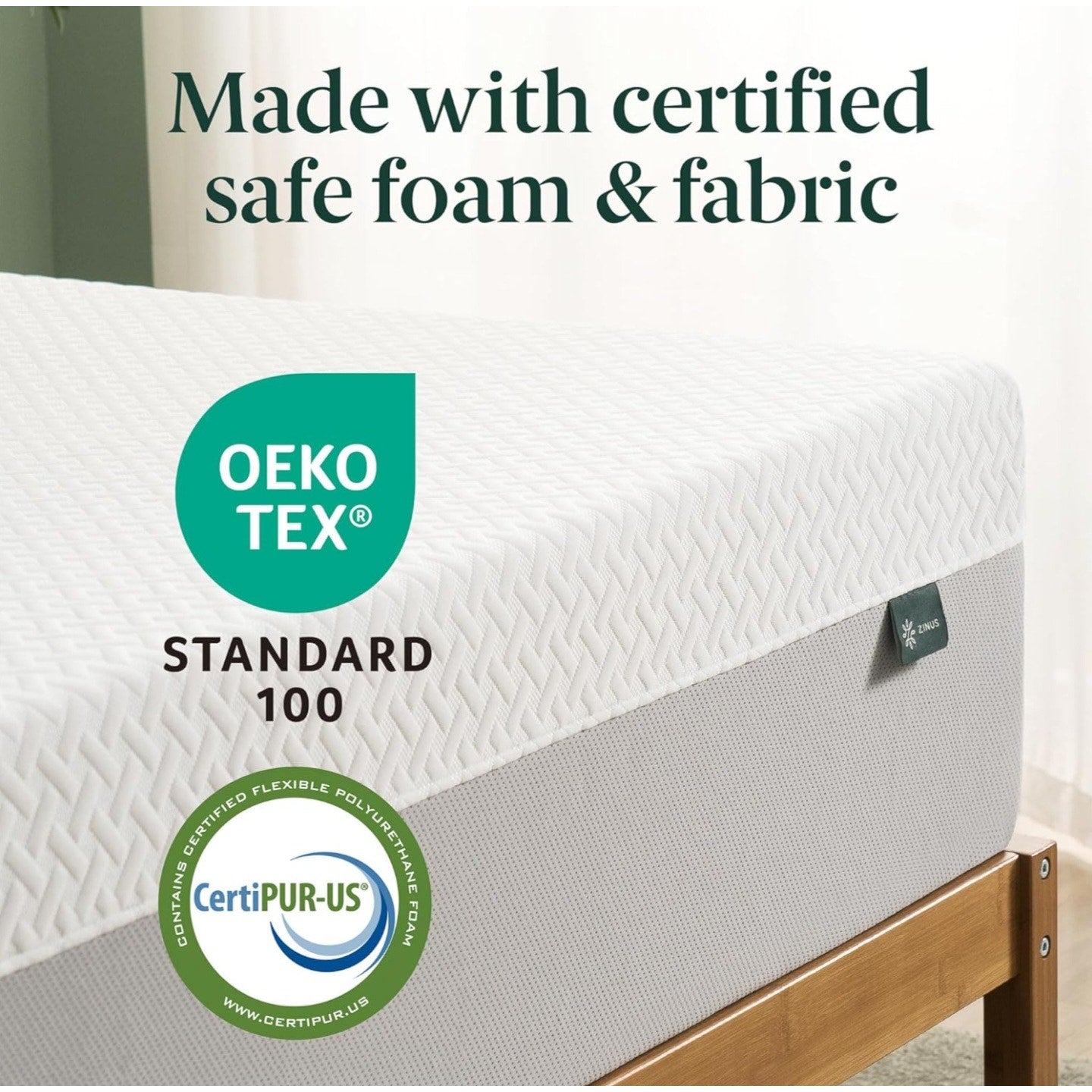 ZINUS 10 Inch Green Tea Essential Memory Foam Mattress [New Version], Queen, Fiberglass Free, Mediu
