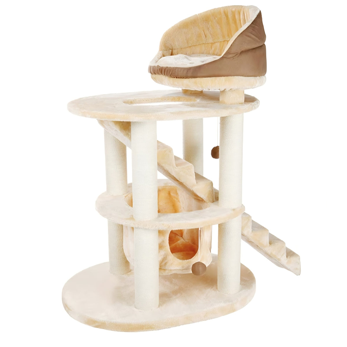Senior Cat Tower with Scratching Posts, Hammock, Stairs