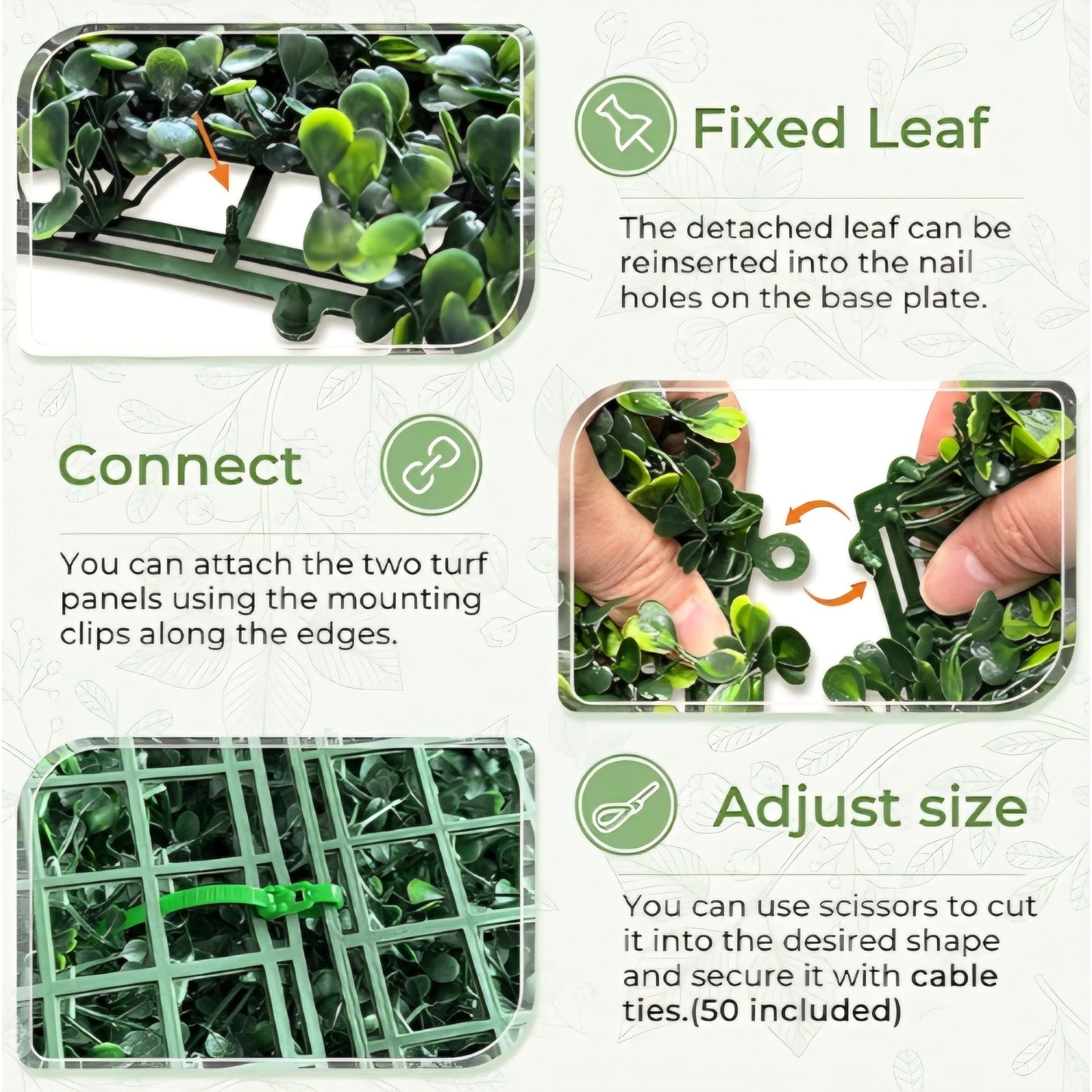 Artificial Boxwood Backdrop Roll: 72"x144" (72 sqft) UV-Anti Greenery Faux Grass Hedge