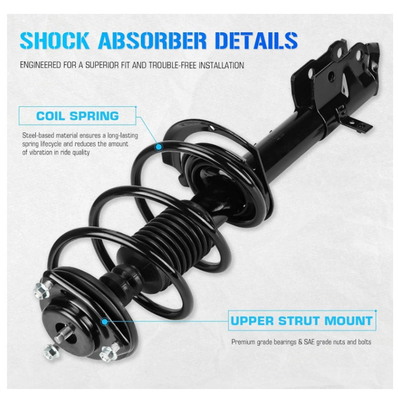 Front & Rear Struts w/Coil Springs Dodge Caliber Jeep Compass Jeep Patriot