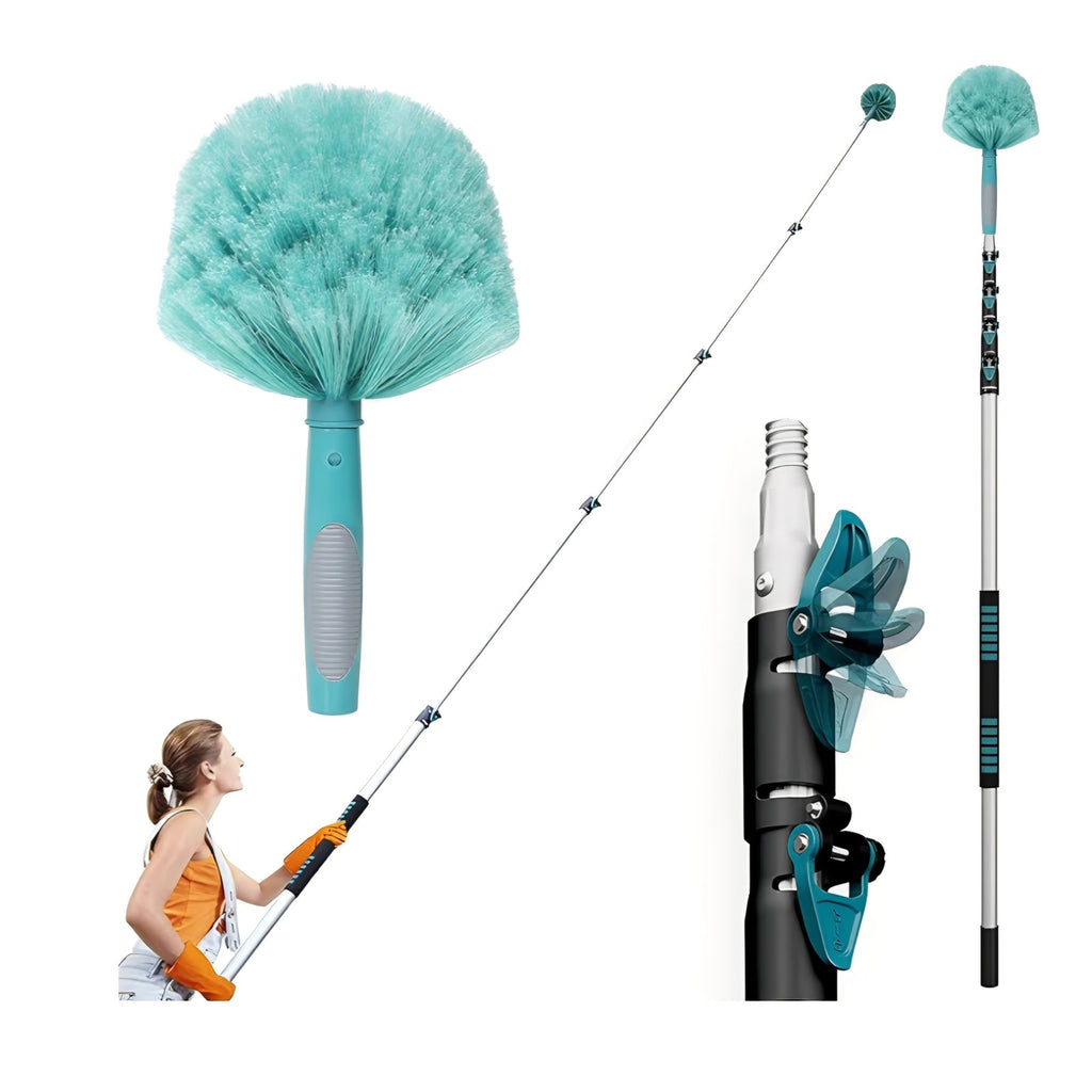 30 Feet High Reach Cobweb Duster with 6-24Ft Extension Pole