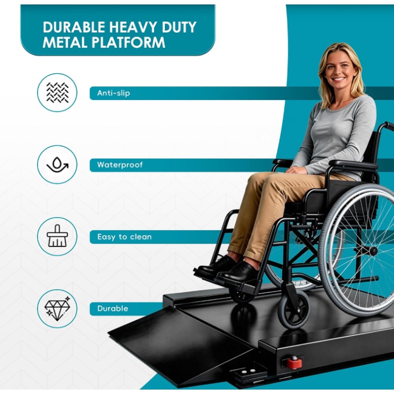 Wheelchair Scale with Dual Detachable Extended Ramp for Home Use Medical Portable
