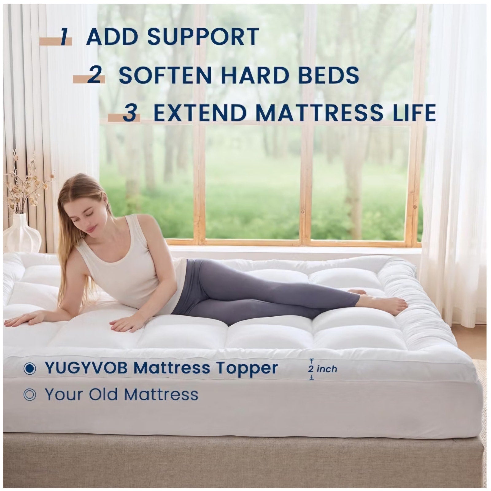 Queen Mattress Topper Extra Thick, Cooling Plush Mattress Pad 8-21" Deep Pocket