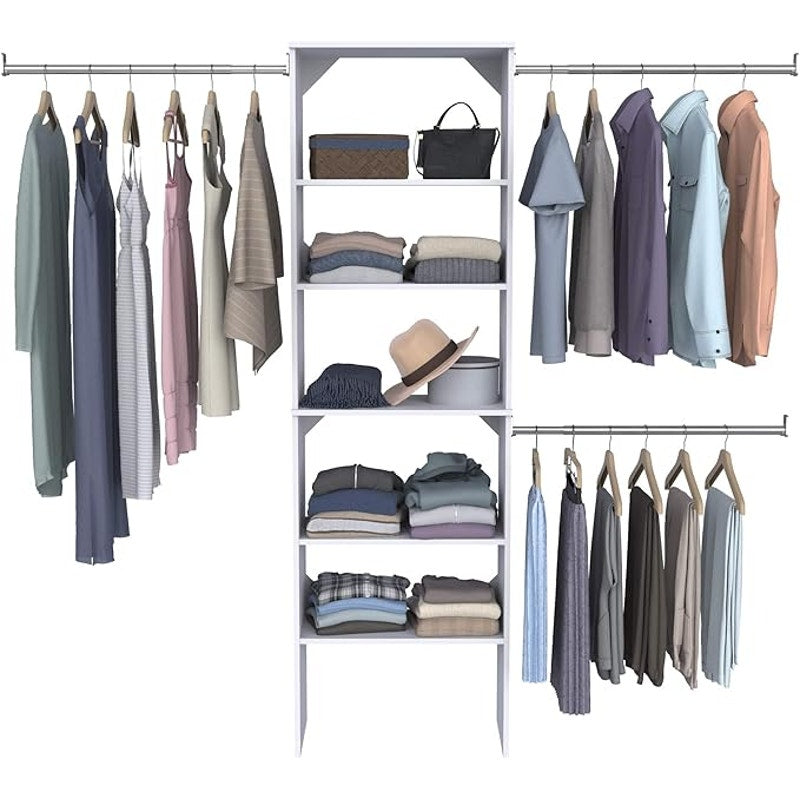 ClosetMaid SuiteSymphony Wood Closet Organizer System, 25-Inch, Tower and 3 Hang Rods, Pure White